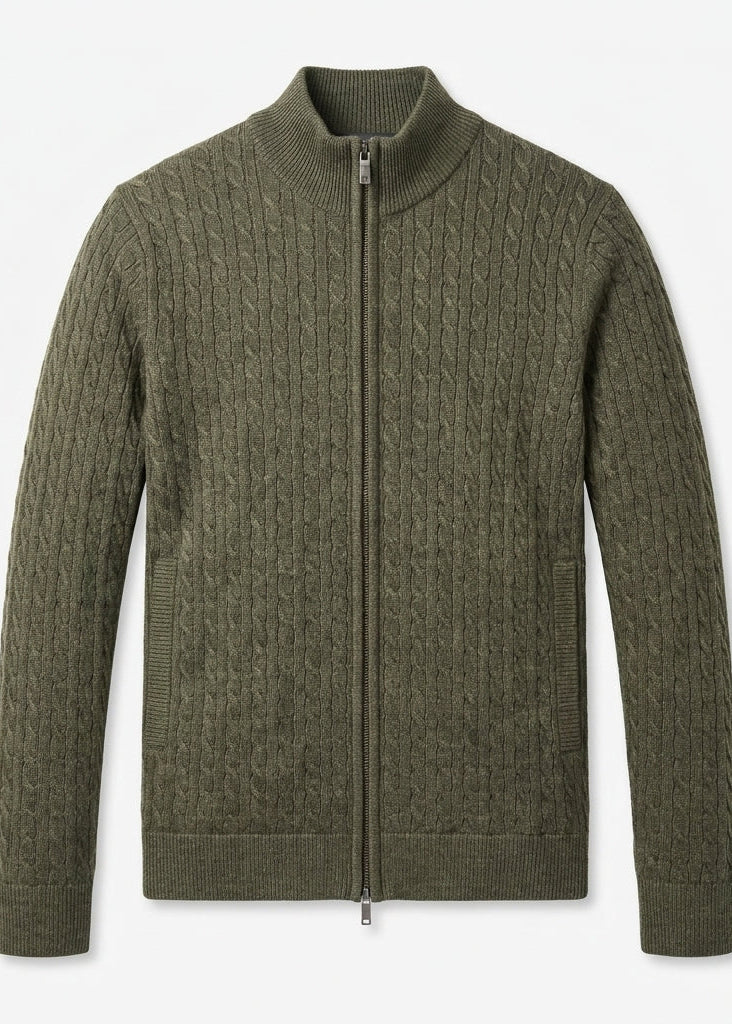 Wool Blend Men's Knit Jacket