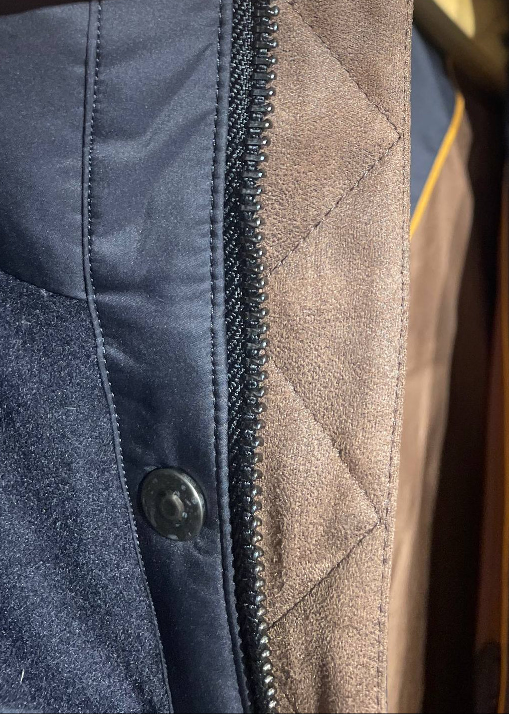Down Blue Jacket – Water and Wind Resistant, with Wool Details