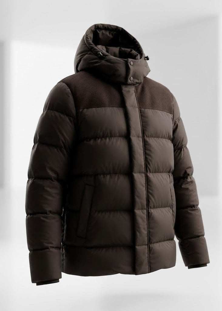 Down Jacket – Water and Wind Resistant, with Wool Details