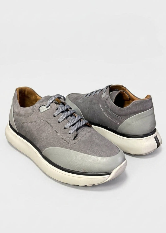 Men's Sports Shoes with Nubuck and Leather Details