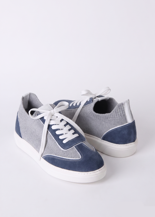 Nubuck and Textile Detailed Sneakers