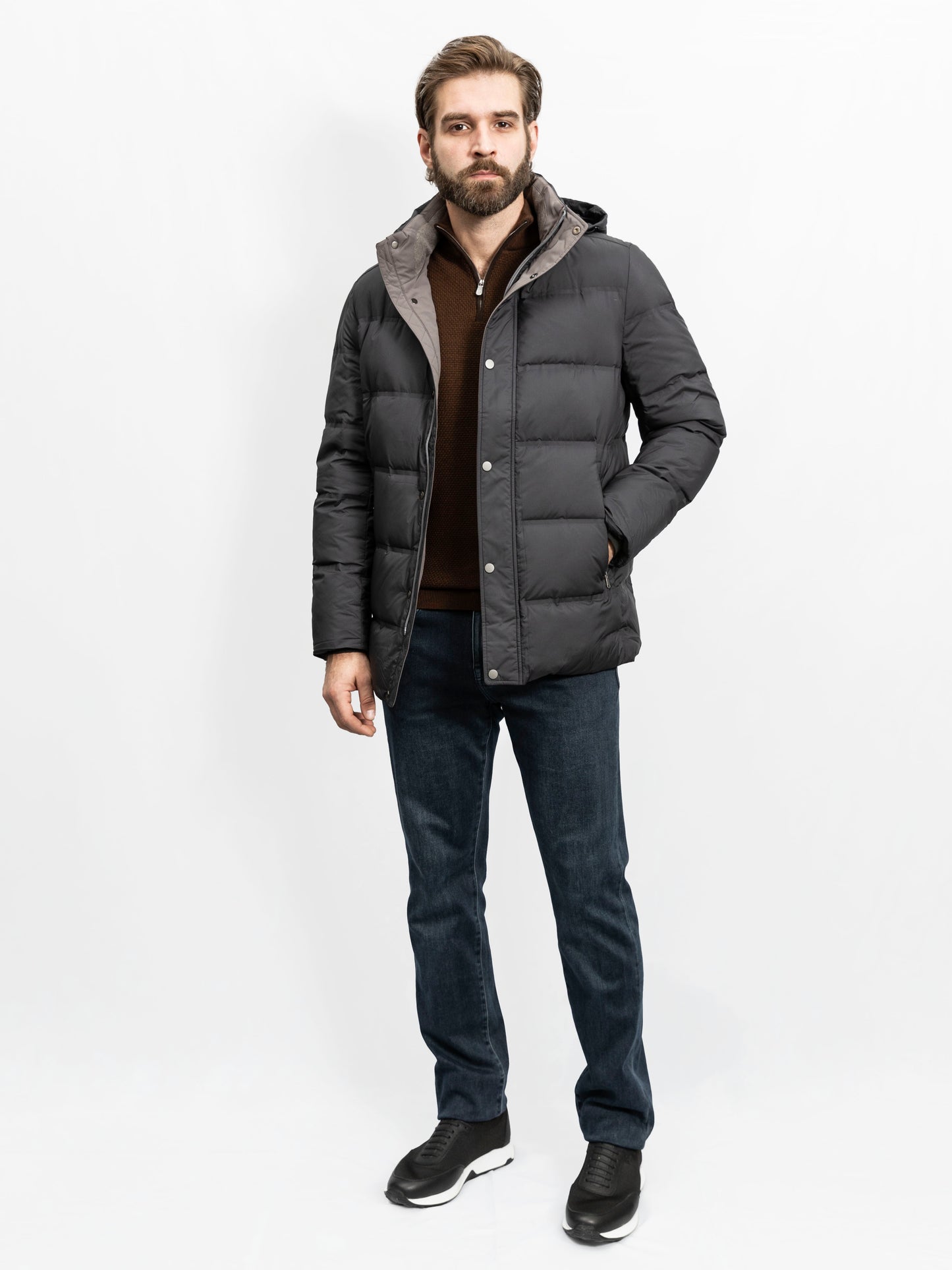 Dark Blue Down/Feather Jacket