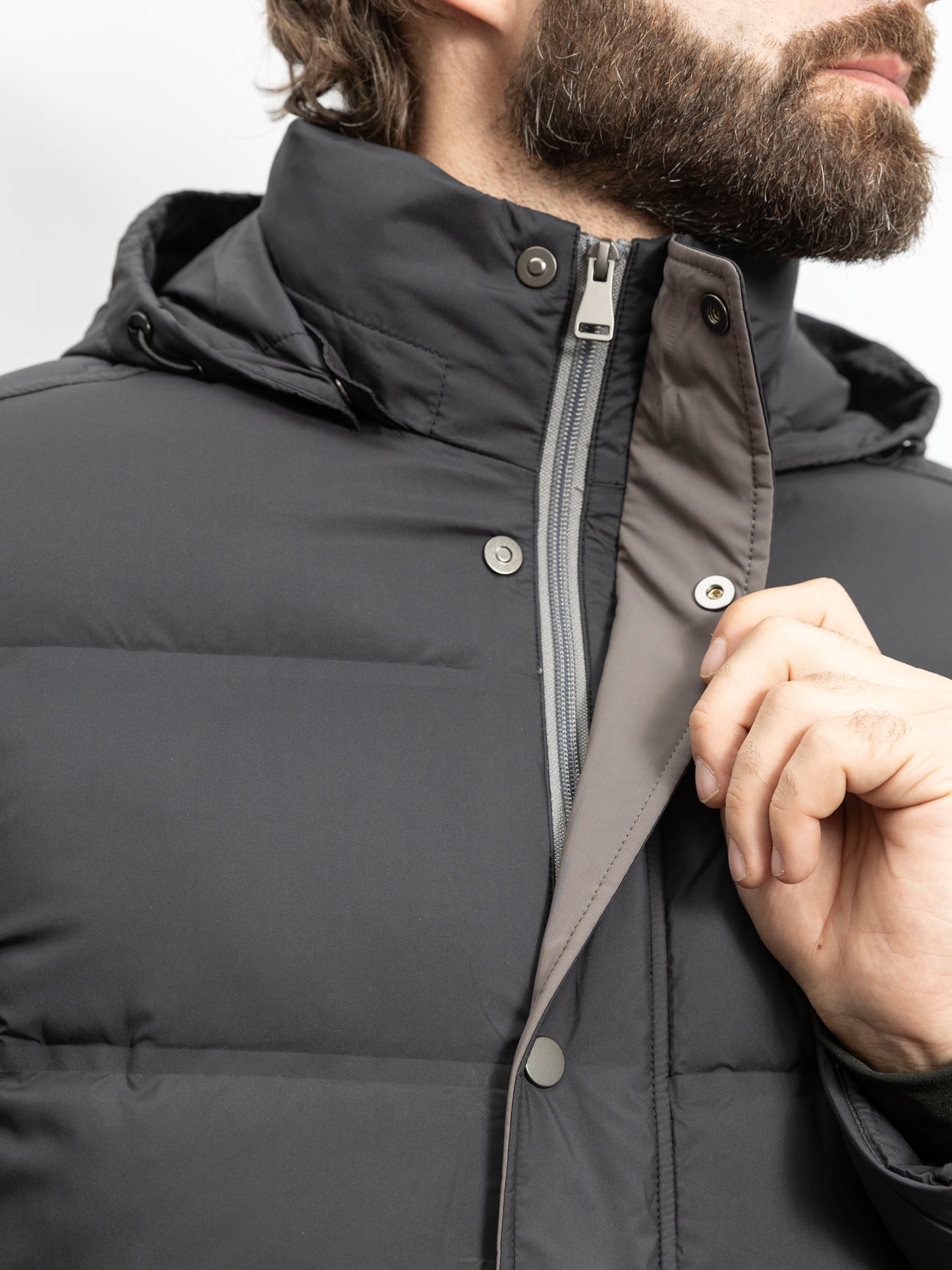 Dark Blue Down/Feather Jacket