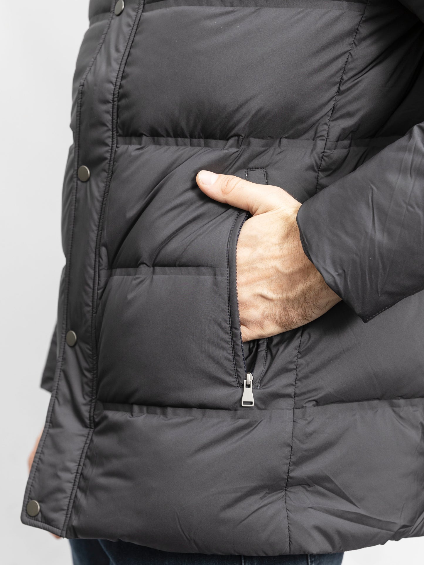 Dark Blue Down/Feather Jacket