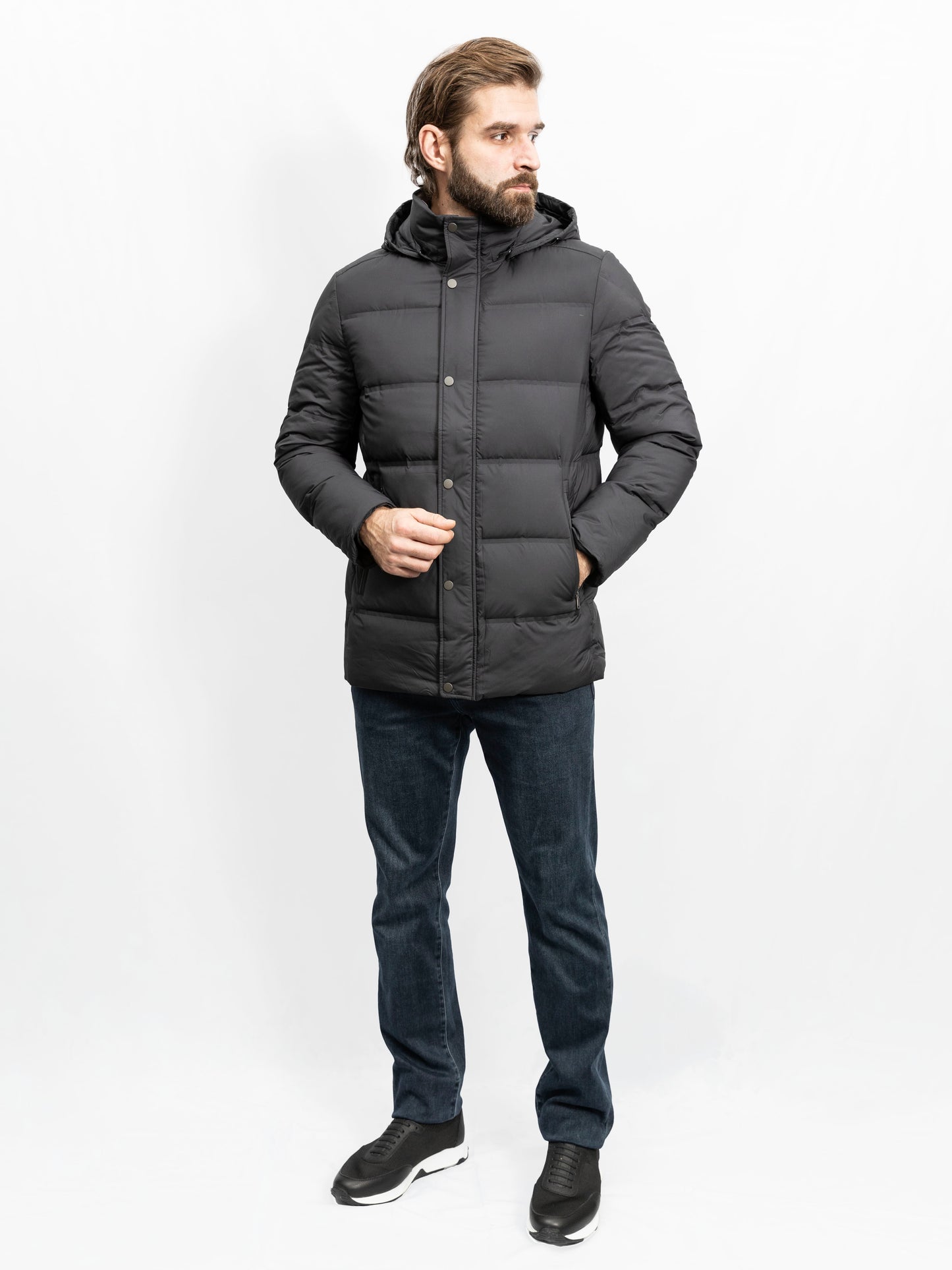 Dark Blue Down/Feather Jacket