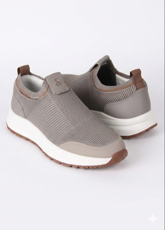Light Khaki Slip-on Sneakers