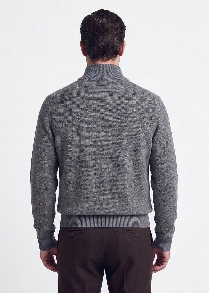 Men's half-zip knit sweater