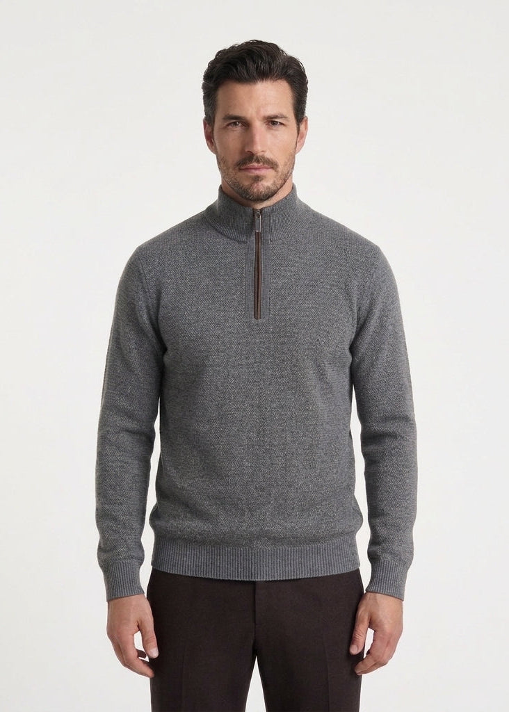 Men's half-zip knit sweater