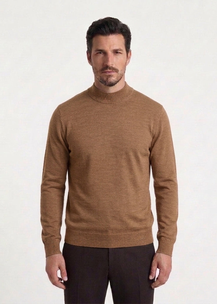 High neck merino wool sweater