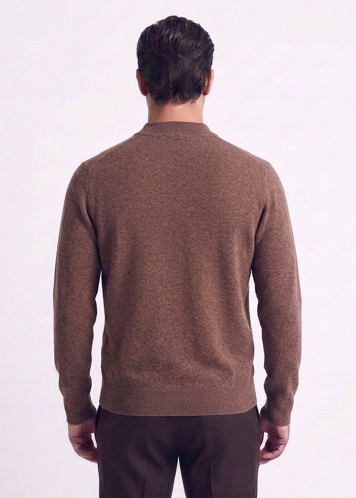 High-neck wool and cashmere blend sweater