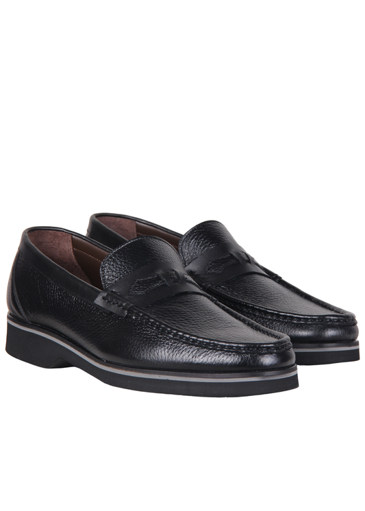 Classic Black Penny Loafer Shoes