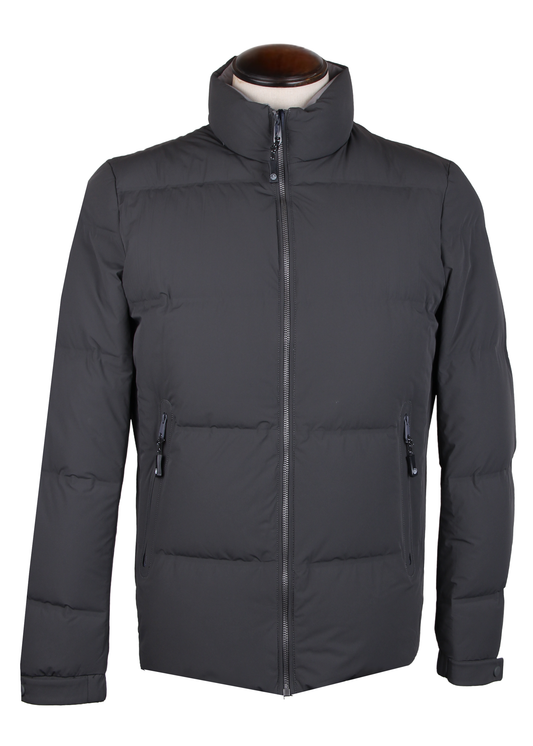 Stand-Collar Gray Jacket