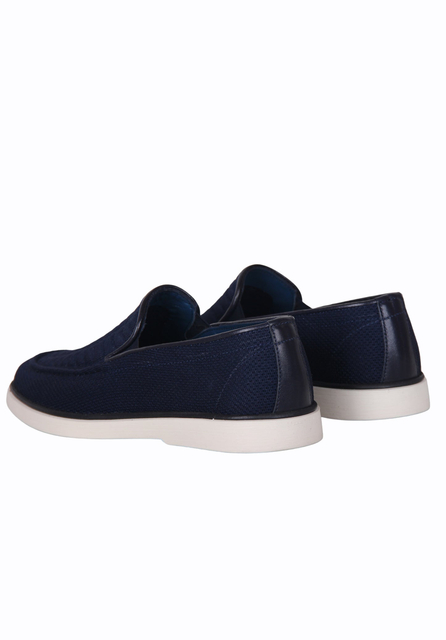 Blue loafers in soft textile fabric