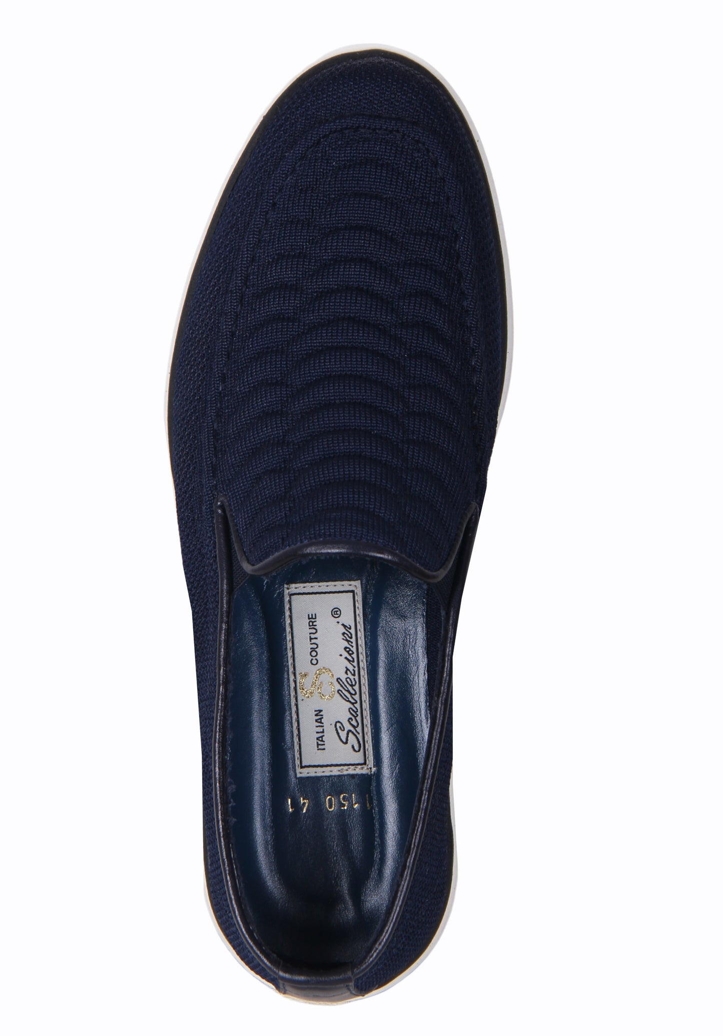 Blue loafers in soft textile fabric