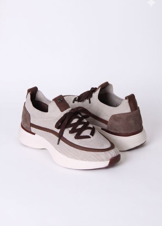 Stylish and Comfortable Casual Sneakers (Beige & Brown)
