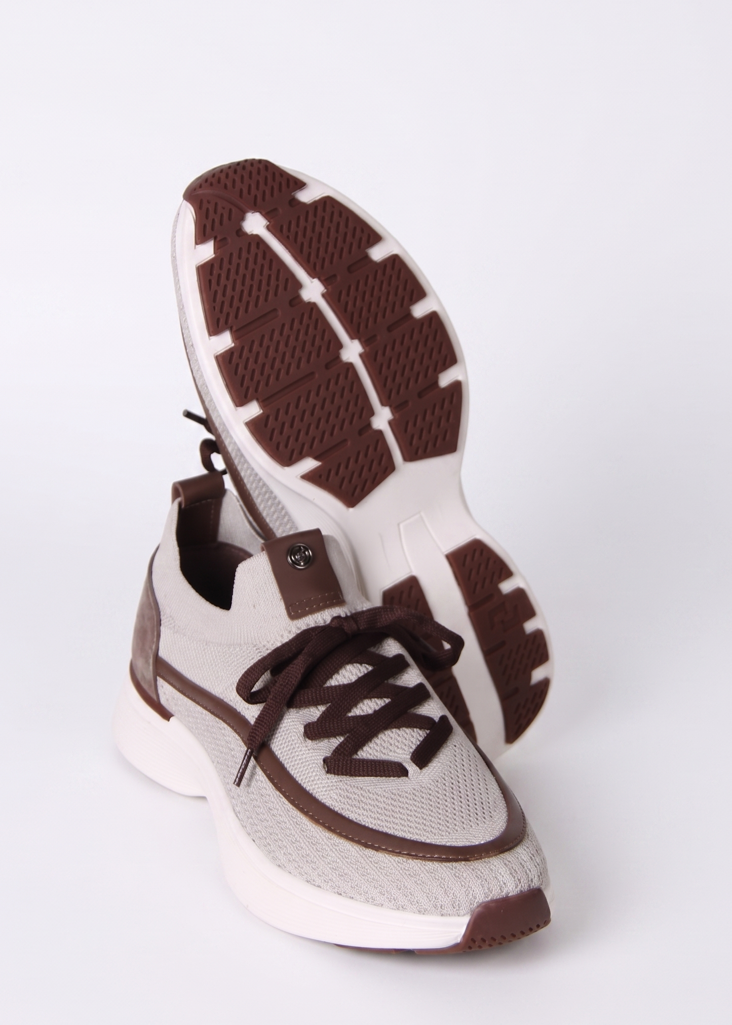 Stylish and Comfortable Casual Sneakers (Beige & Brown)