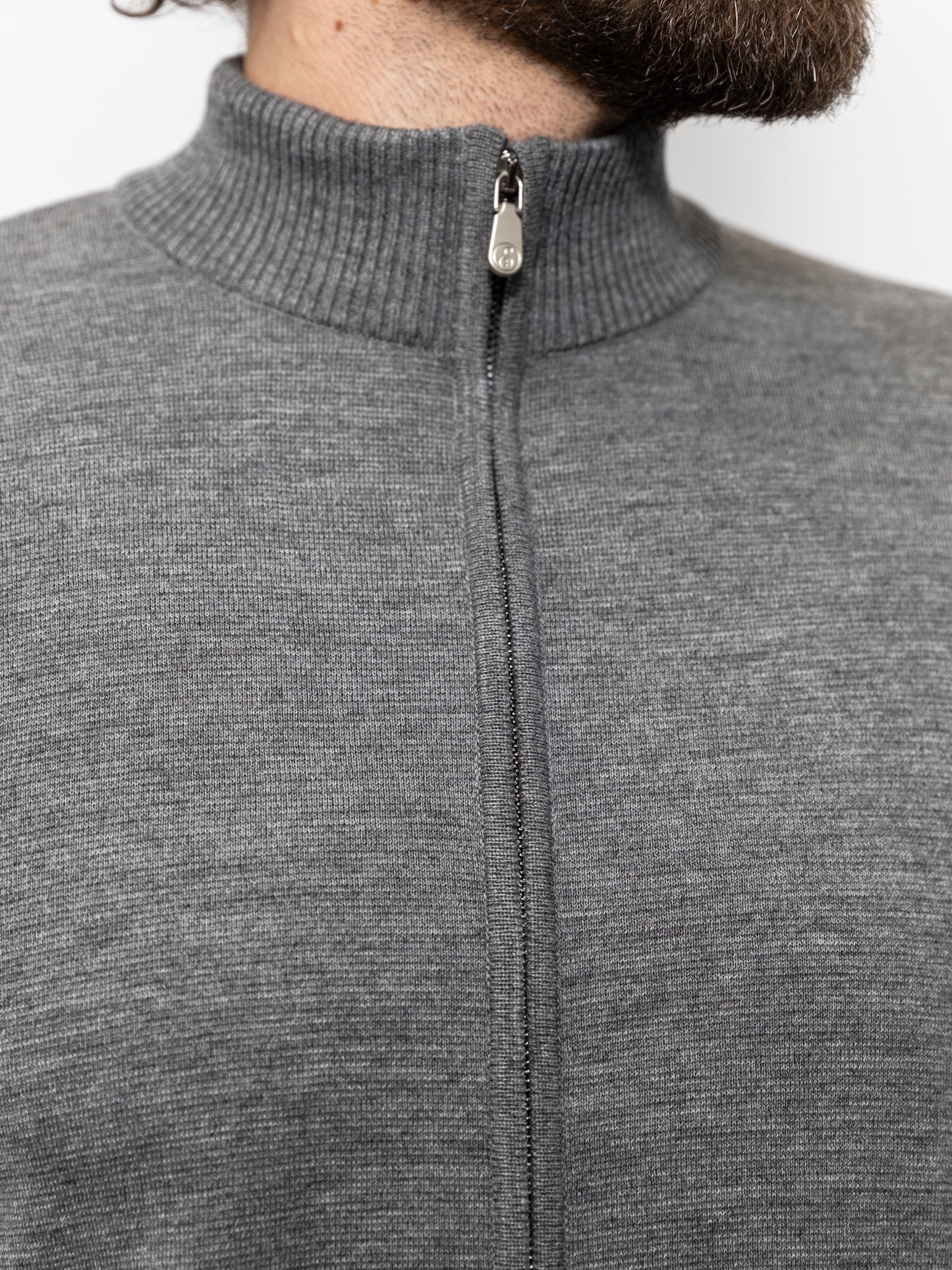 Gray cardigan with a wool blend