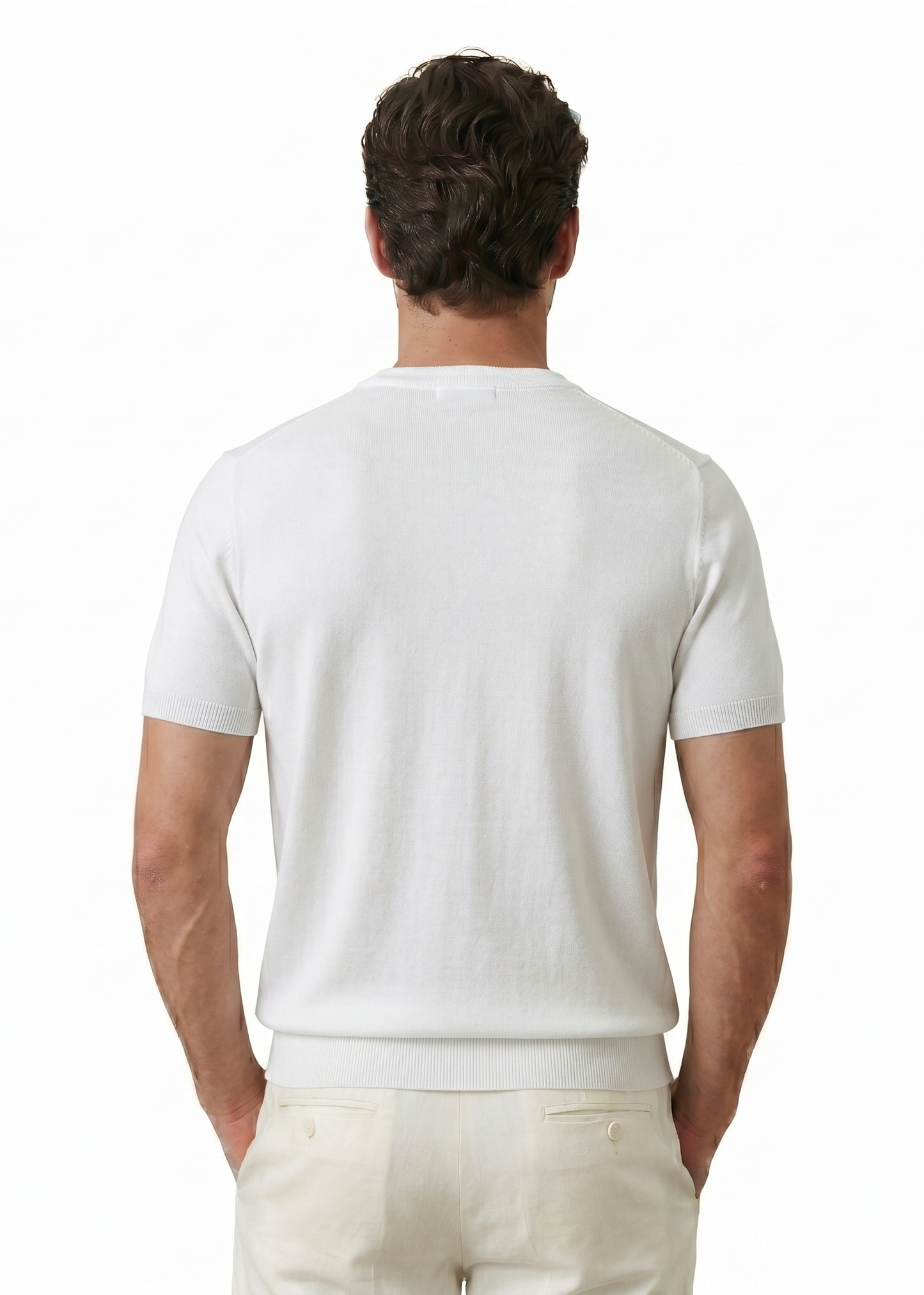 White Silk and Cotton Blend T-Shirt