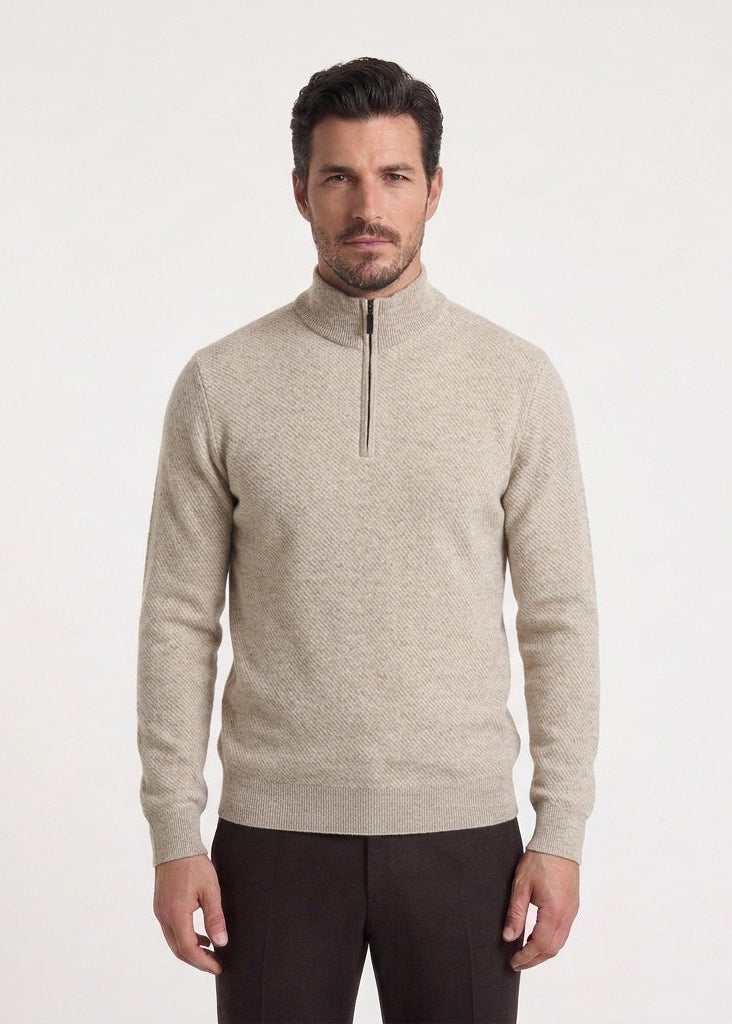 Men's Half-Zip Wool and Cashmere Blend Sweater