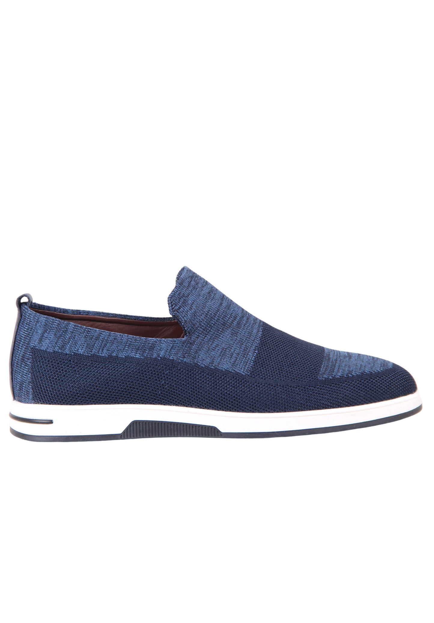 Navy blue slip-on knit shoes