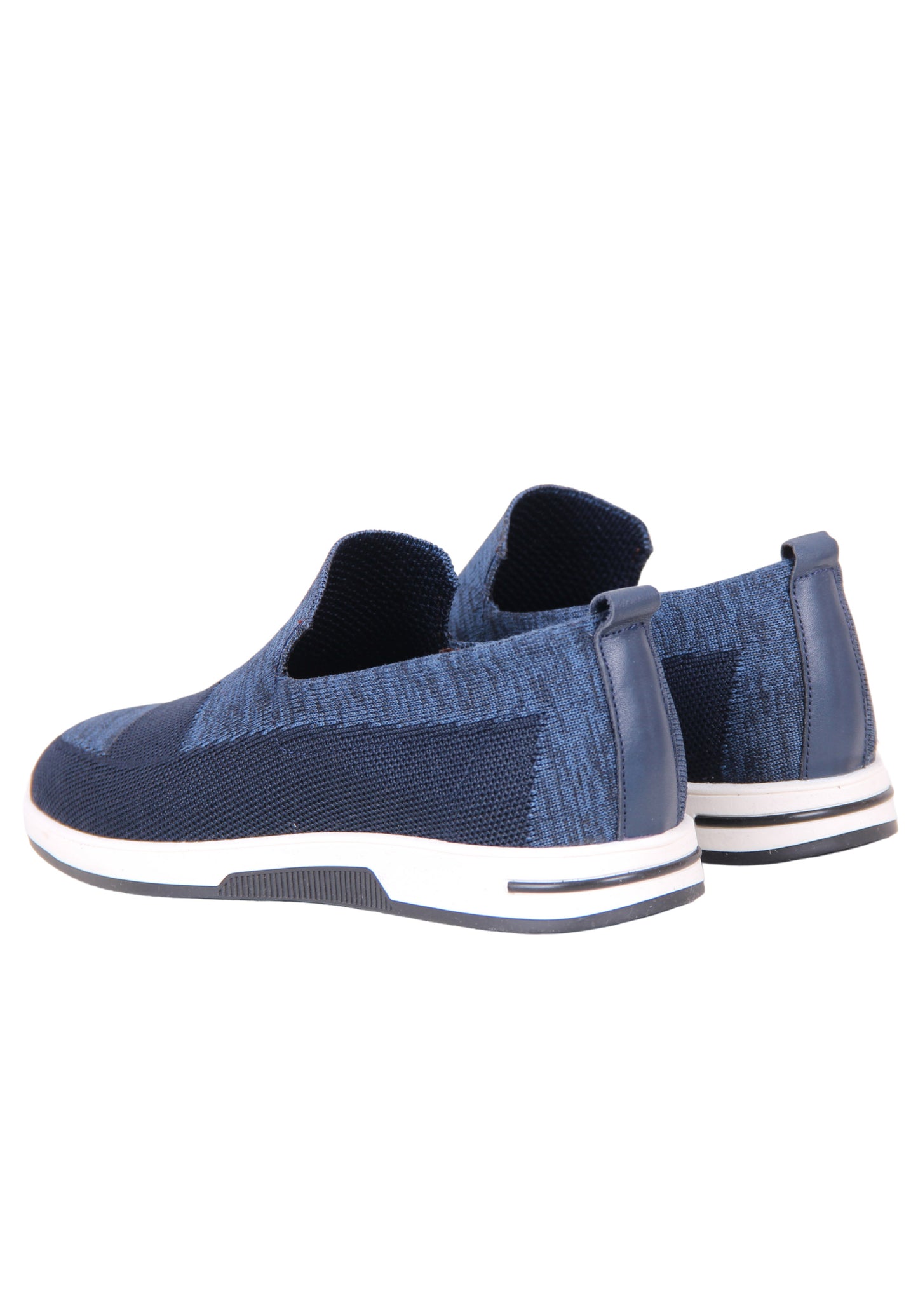 Navy blue slip-on knit shoes