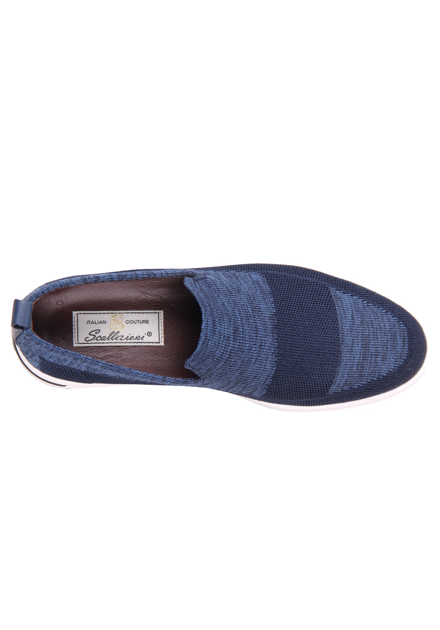 Navy blue slip-on knit shoes