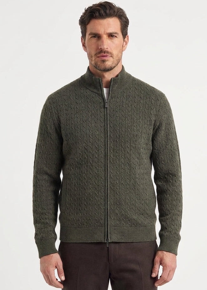 Wool Blend Men's Knit Jacket