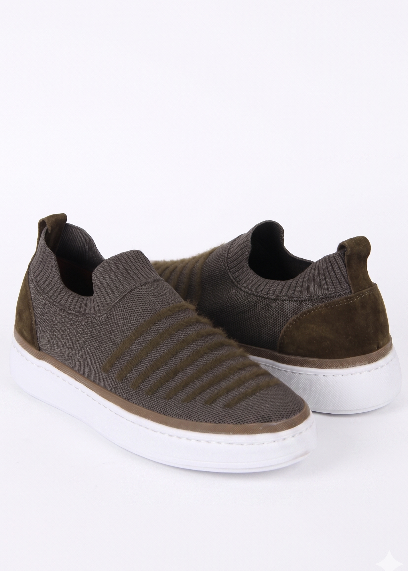 Striped Knit Slip-On Sneakers