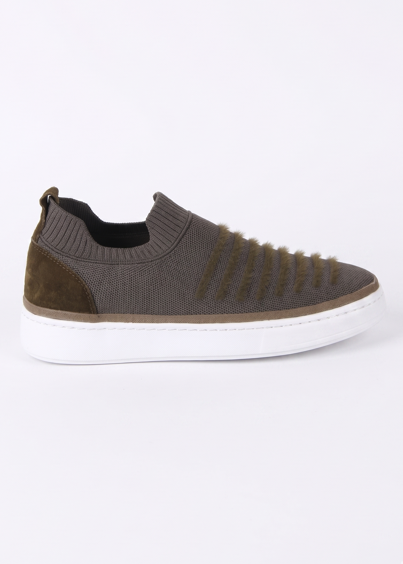 Striped Knit Slip-On Sneakers