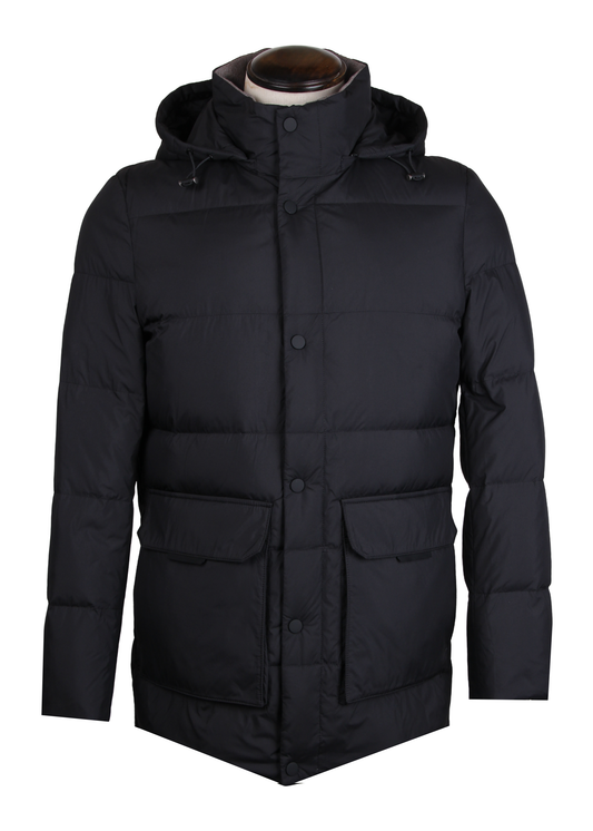 Hooded Black Down Jacket