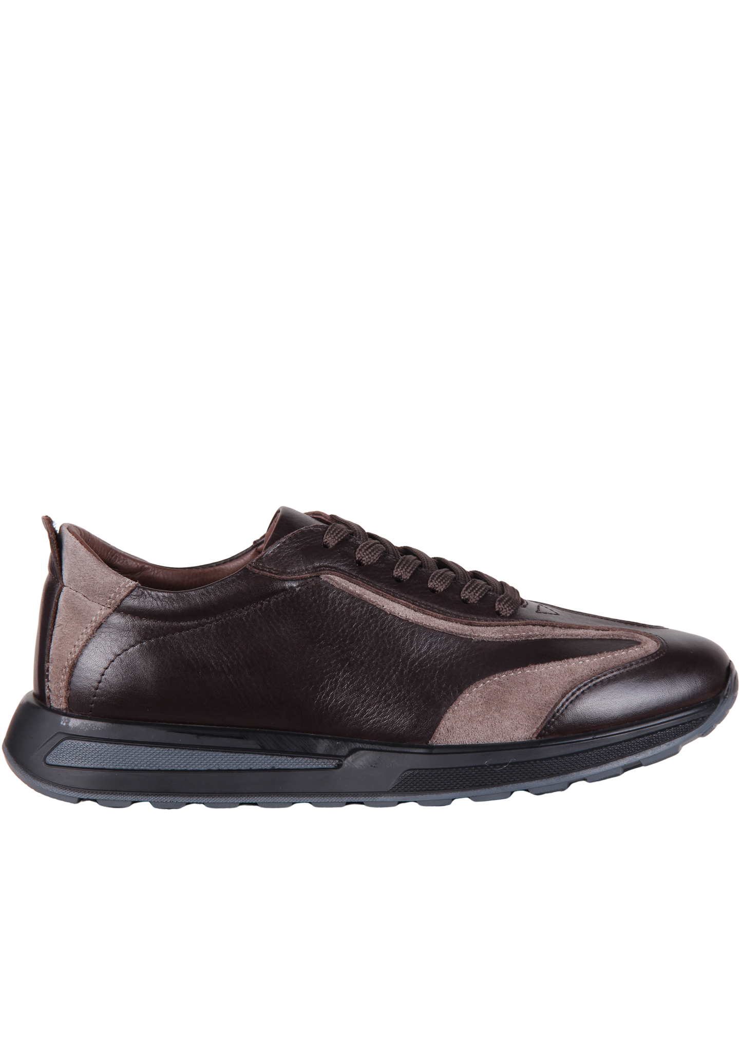 Brown Leather and Nubuck Men's Sneaker
