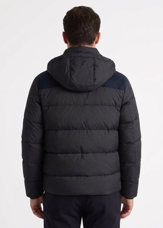 Down Blue Jacket – Water and Wind Resistant, with Wool Details