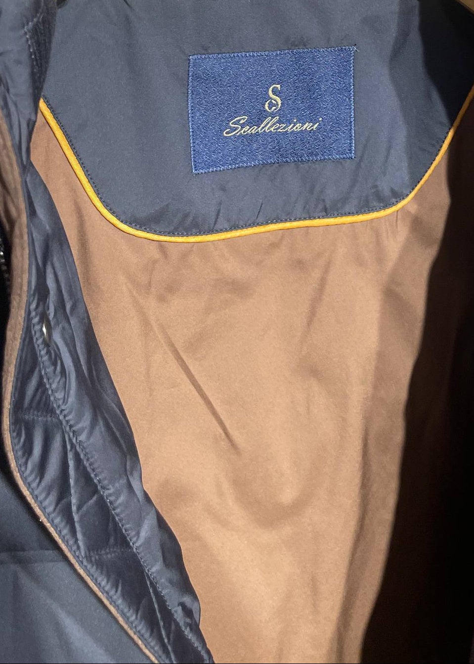 Down Blue Jacket – Water and Wind Resistant, with Wool Details