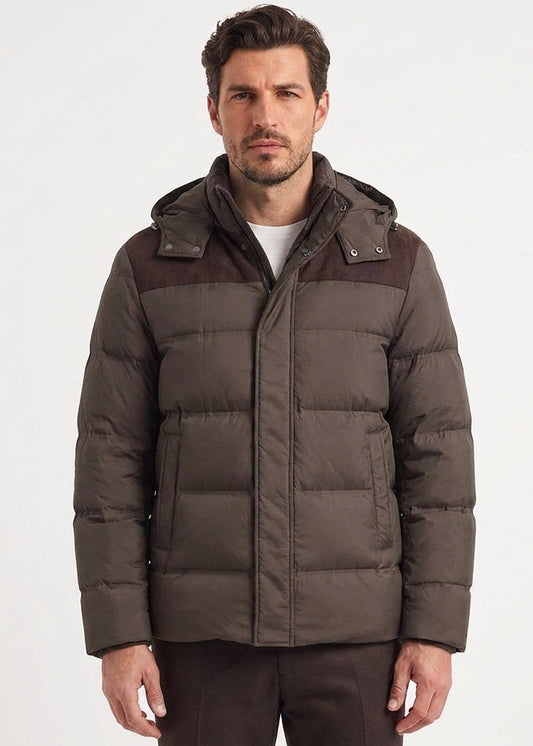 Down Jacket – Water and Wind Resistant, with Wool Details