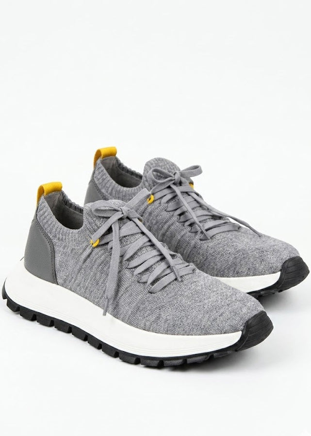 Grey Modern Textile Sneakers