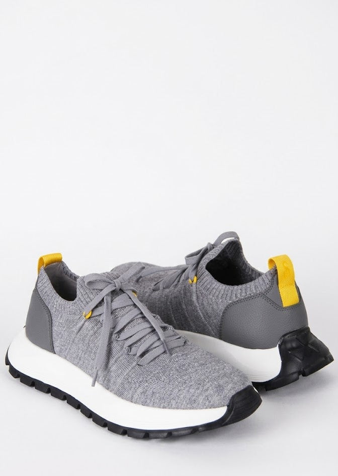 Grey Modern Textile Sneakers