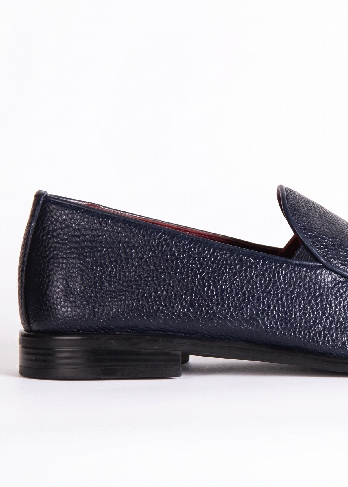 Navy Blue Natural Leather Loafers