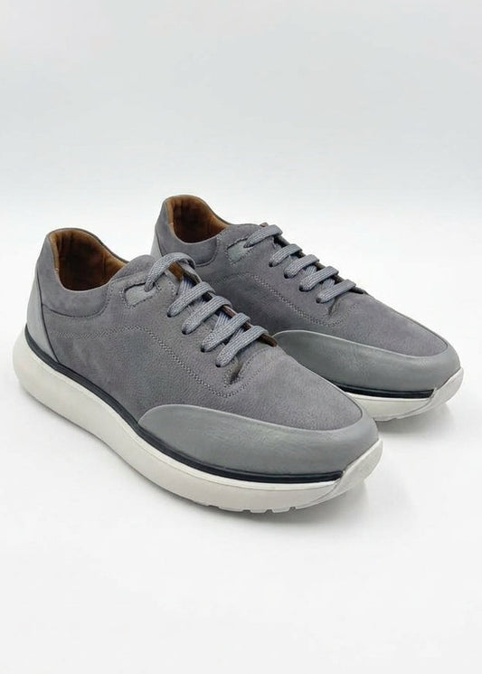 Men's Sports Shoes with Nubuck and Leather Details
