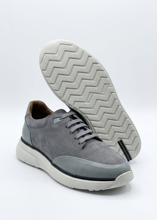 Men's Sports Shoes with Nubuck and Leather Details