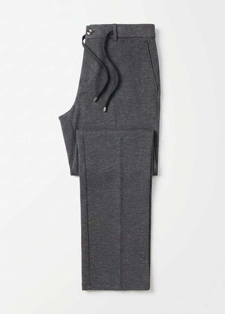 Men's Grey Trousers (Cotton & Elastane Blend)