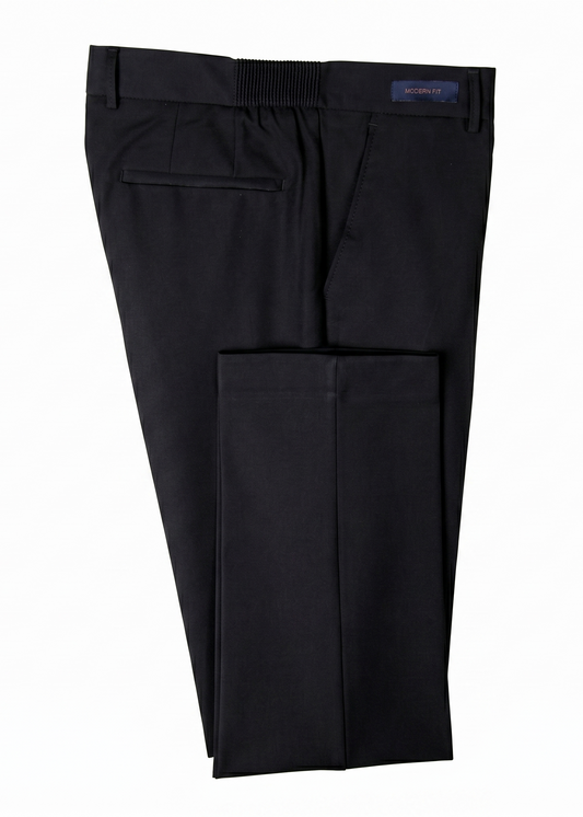 Navy Blue Trousers with Elastic Side Details