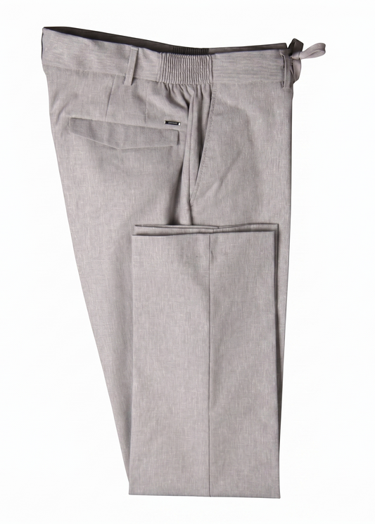 Gray Linen-Blend Men's Trousers
