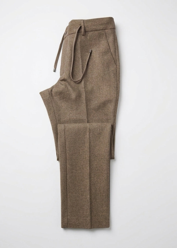Light Brown Drawstring Men's Trousers