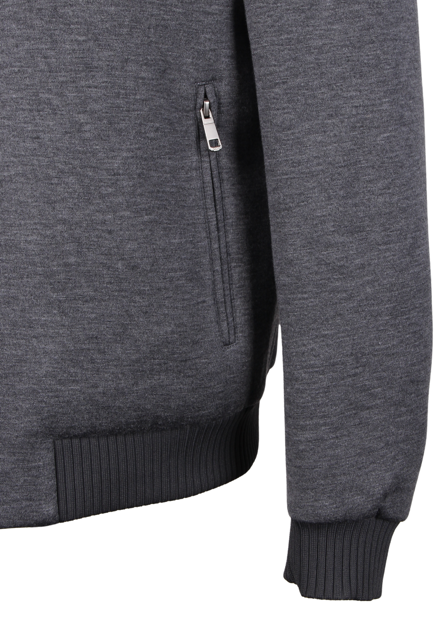 High-Neck Zip Gray Jacket