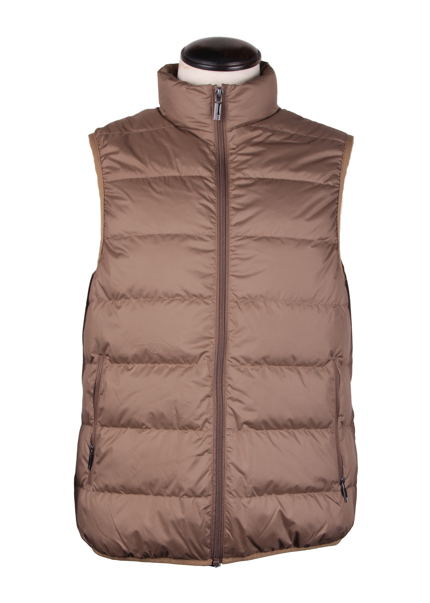 Brown Cashmere Blend with Detachable Down Vest