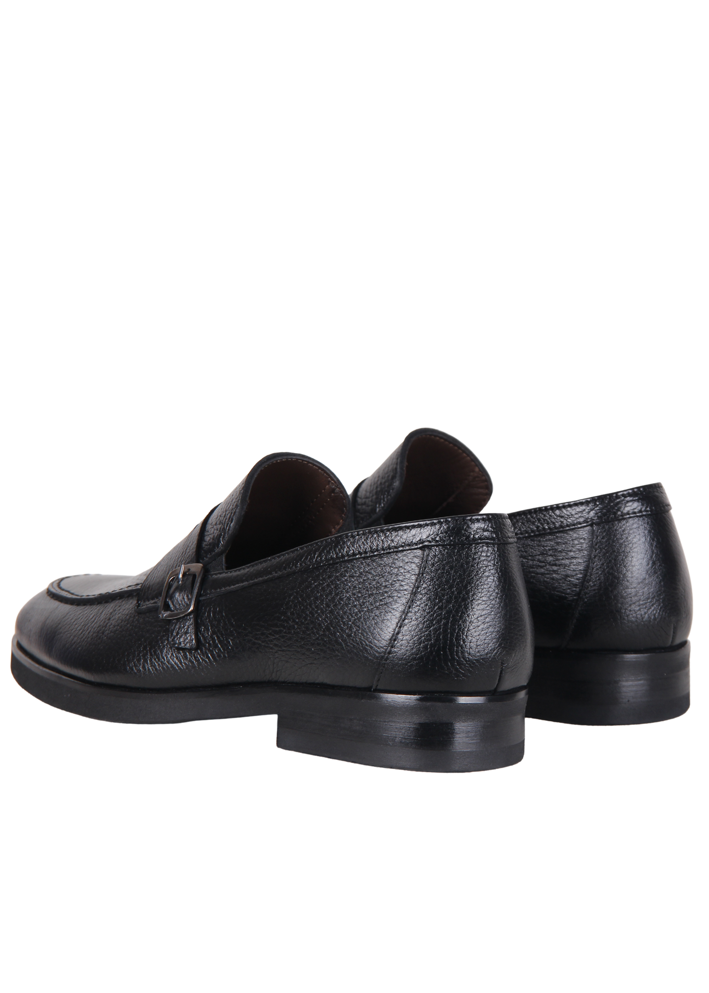 Classic Black Buckle Loafer Shoes