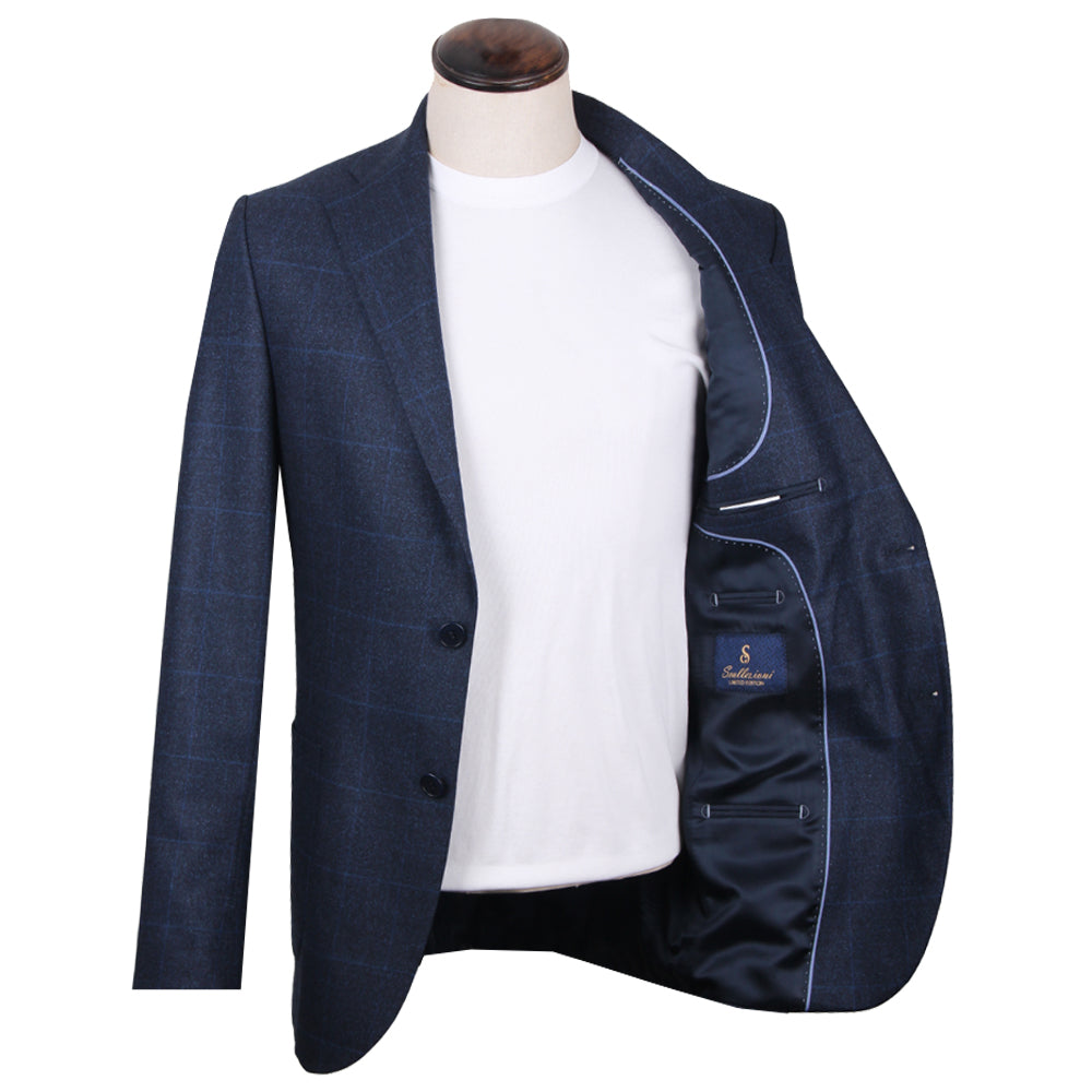Blue Wool Check Blazer 420130-21-1