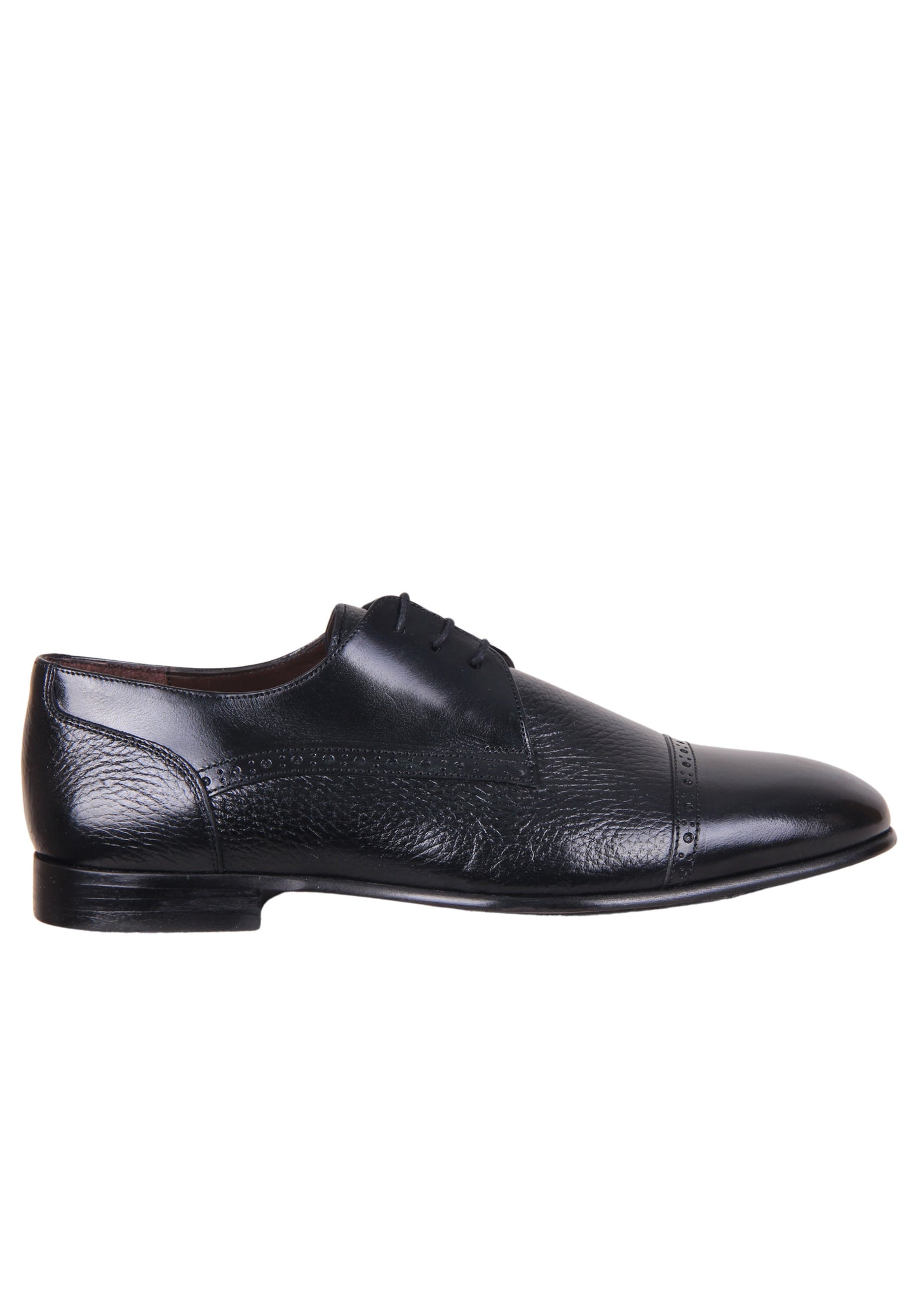 Italian Deer Leather Derby Shoes with Brogue Detailing
