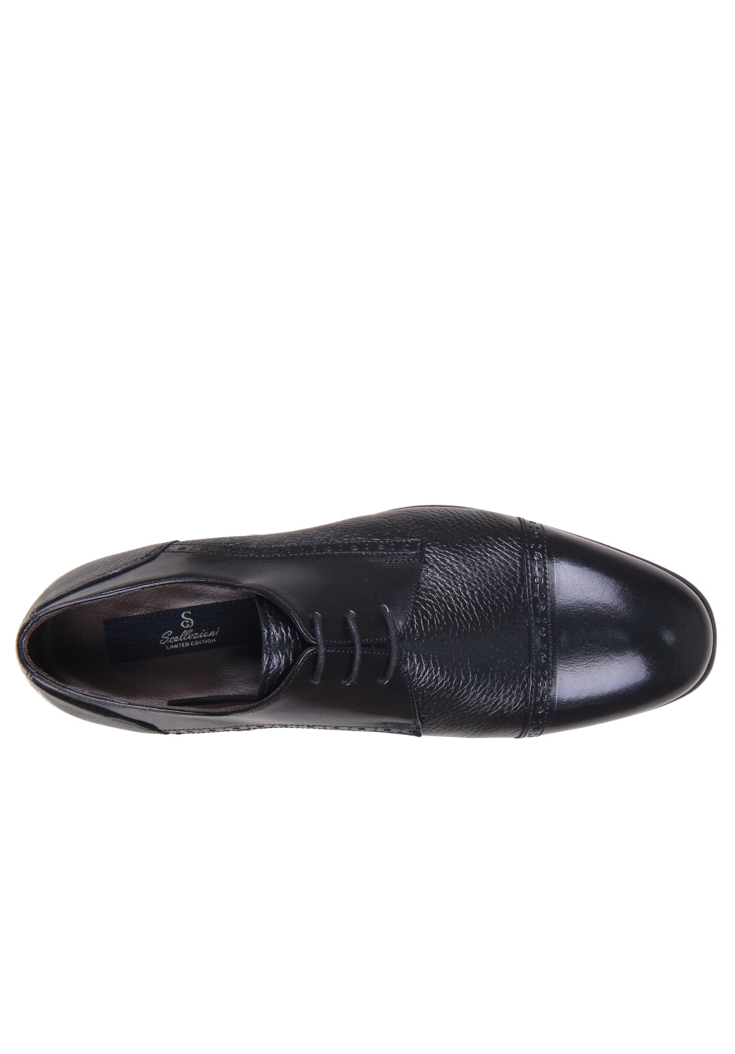 Italian Deer Leather Derby Shoes with Brogue Detailing