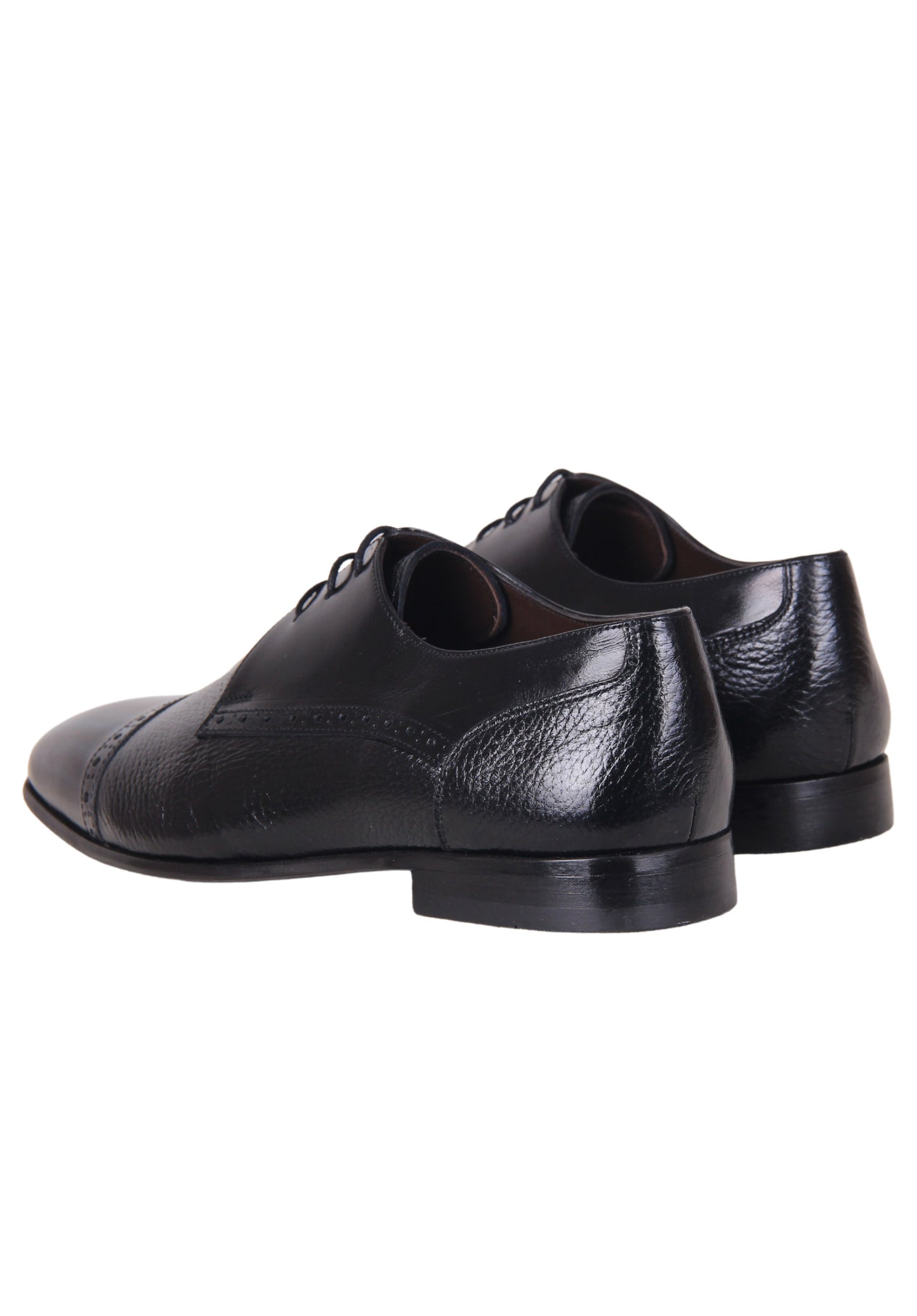 Italian Deer Leather Derby Shoes with Brogue Detailing